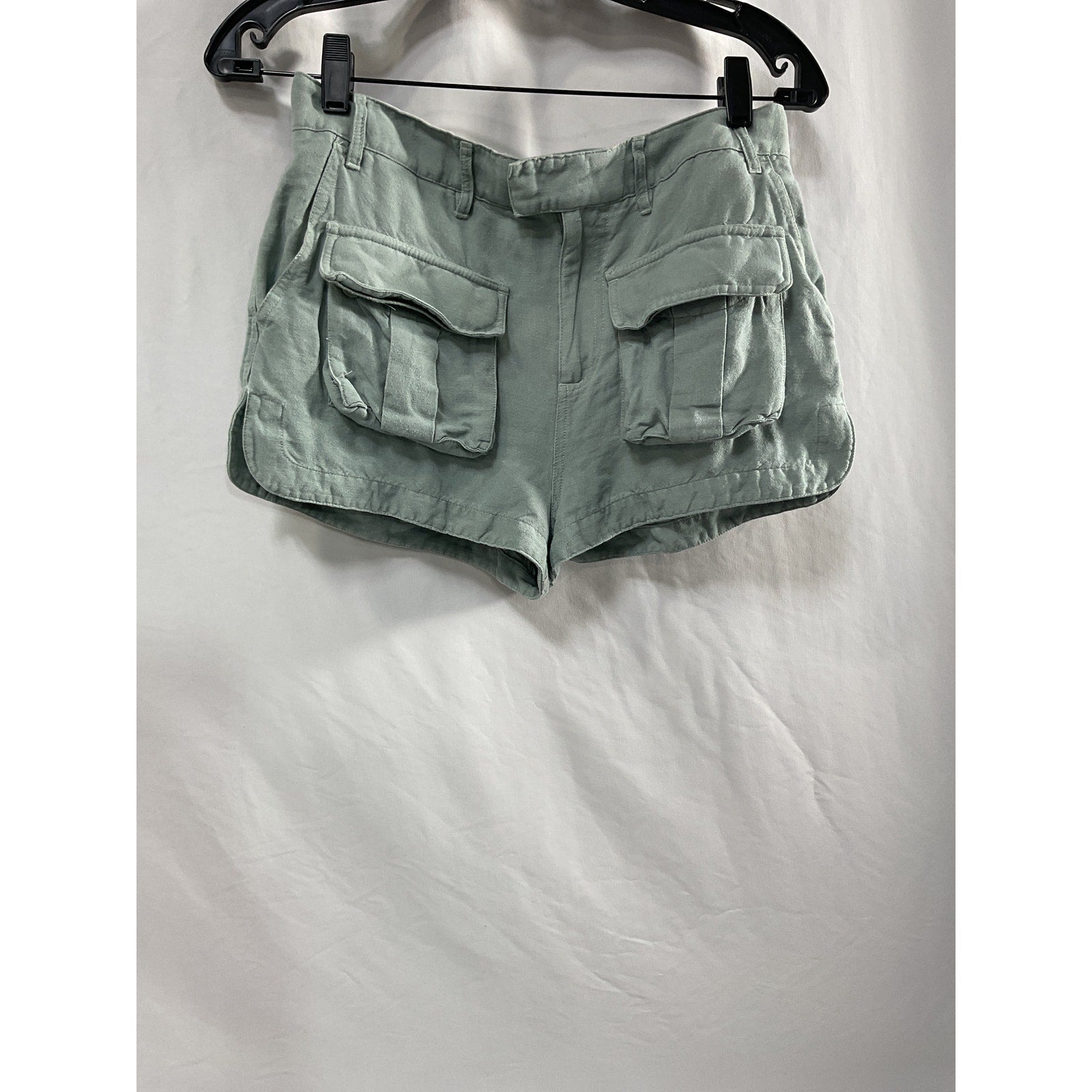 L'Academie 'The Samy' Green Linen Short Size S