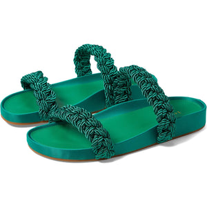 Joie 'Costance' GreenLeather Satin Slide Sandal Size 8 M