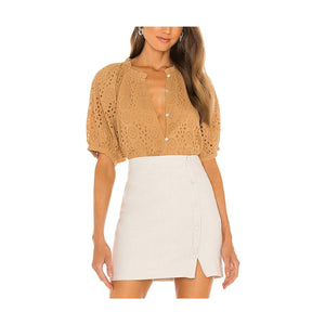 Cleobella 'Katie' Tan Cotton Blouse Size S