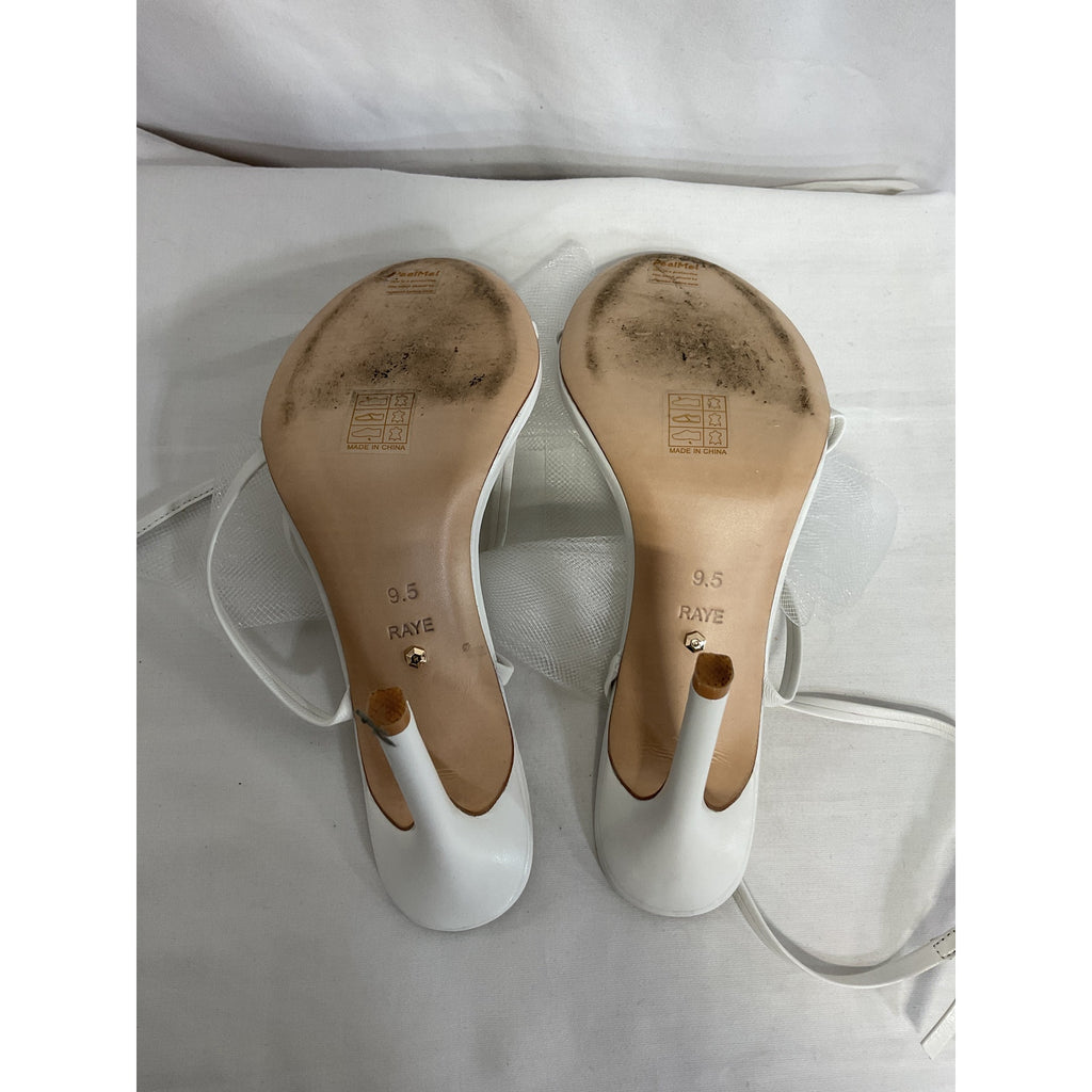 Raye 'Bubbly' White Leather Heel Size 9.5