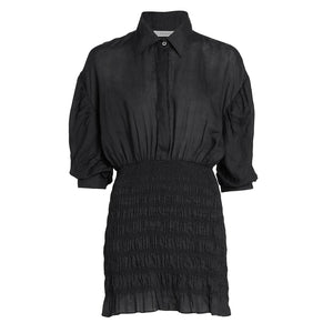 Frame Chic Noir Smocked Shirtdress Size X-Small