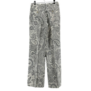 Etro Paisley Blanco Wide Leg Trousers Size IT 40 / US 4 NWT