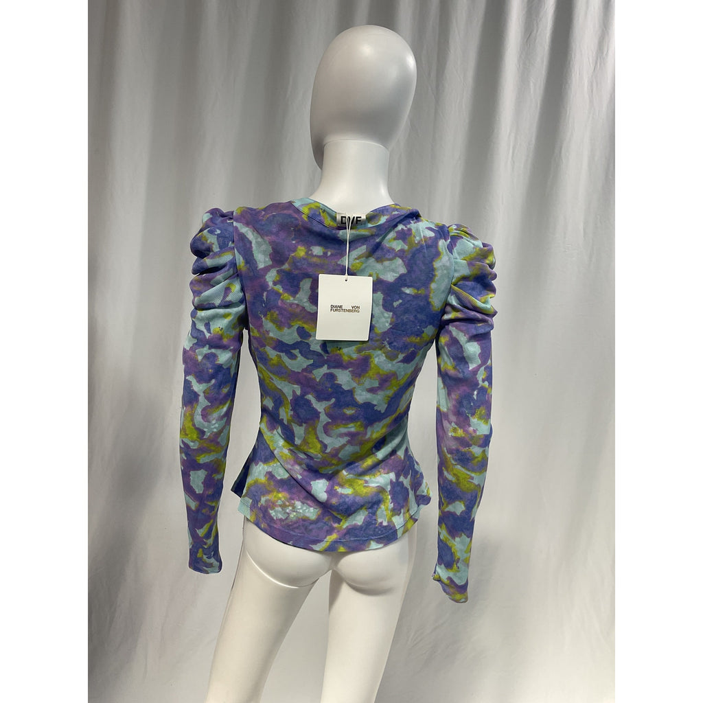 Diane Von Furstenberg 'Gladys' Purple Reversible Top Size M - NWT