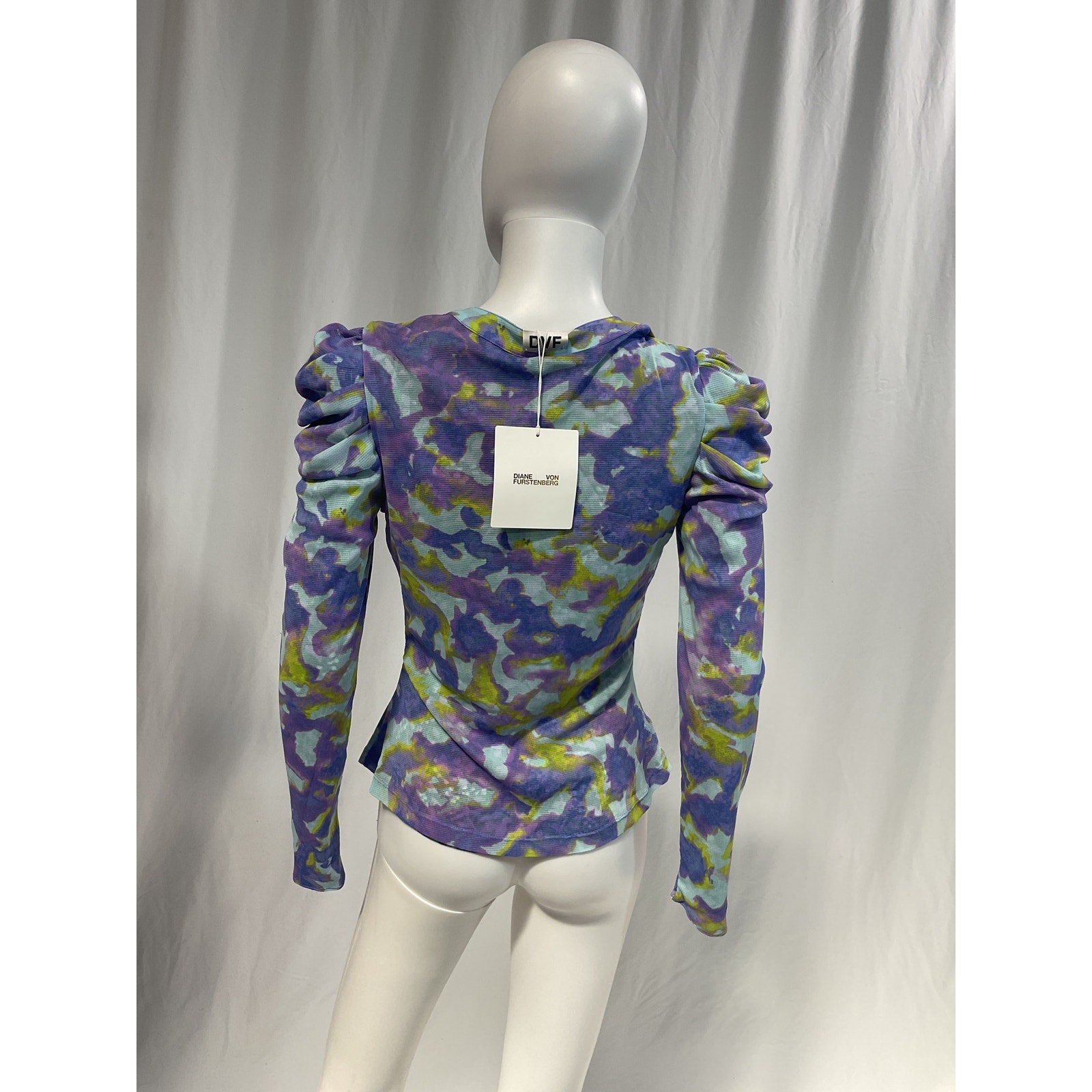 Diane Von Furstenberg 'Gladys' Purple Reversible Top Size M - NWT