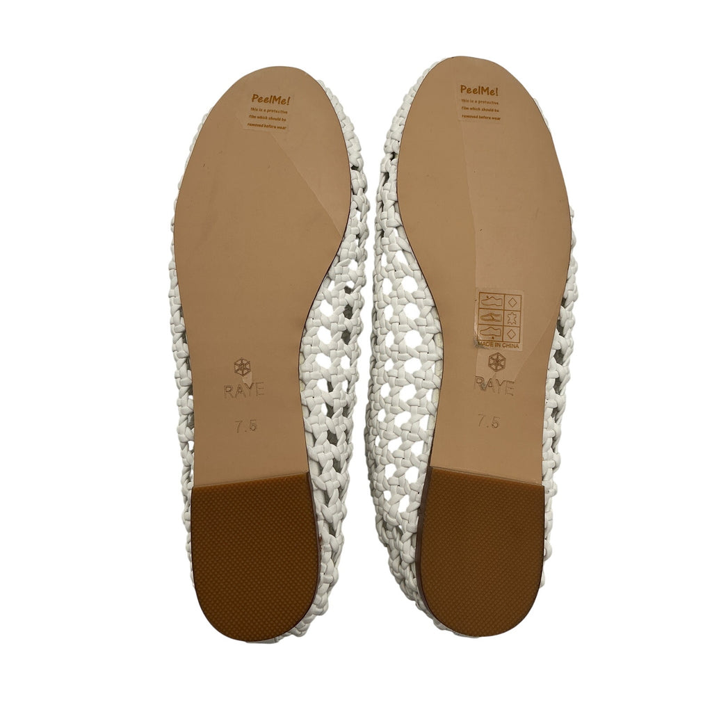 Raye 'Marjorie' White Leather Flat Size 7.5