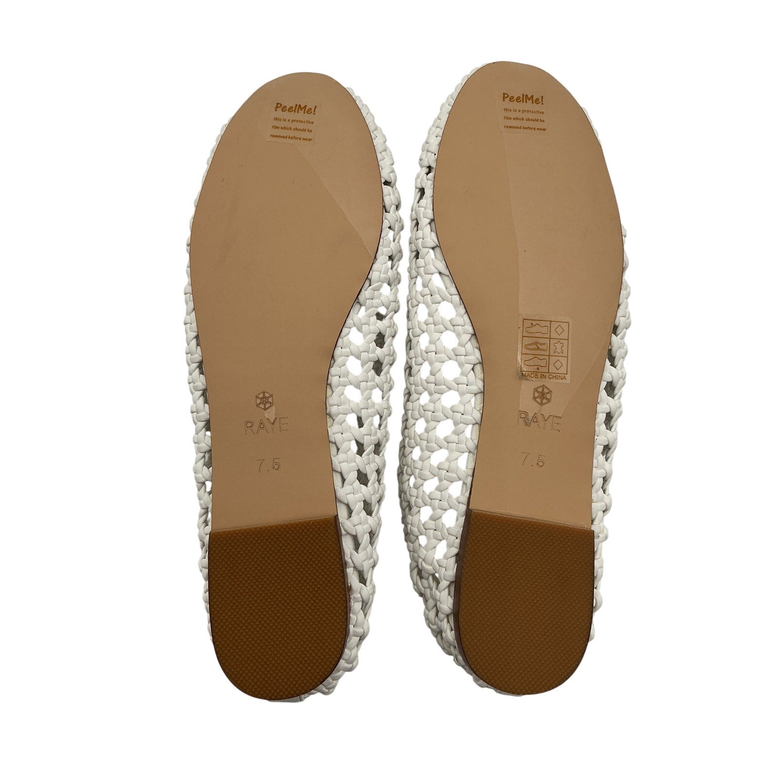 Raye 'Marjorie' White Leather Flat Size 7.5