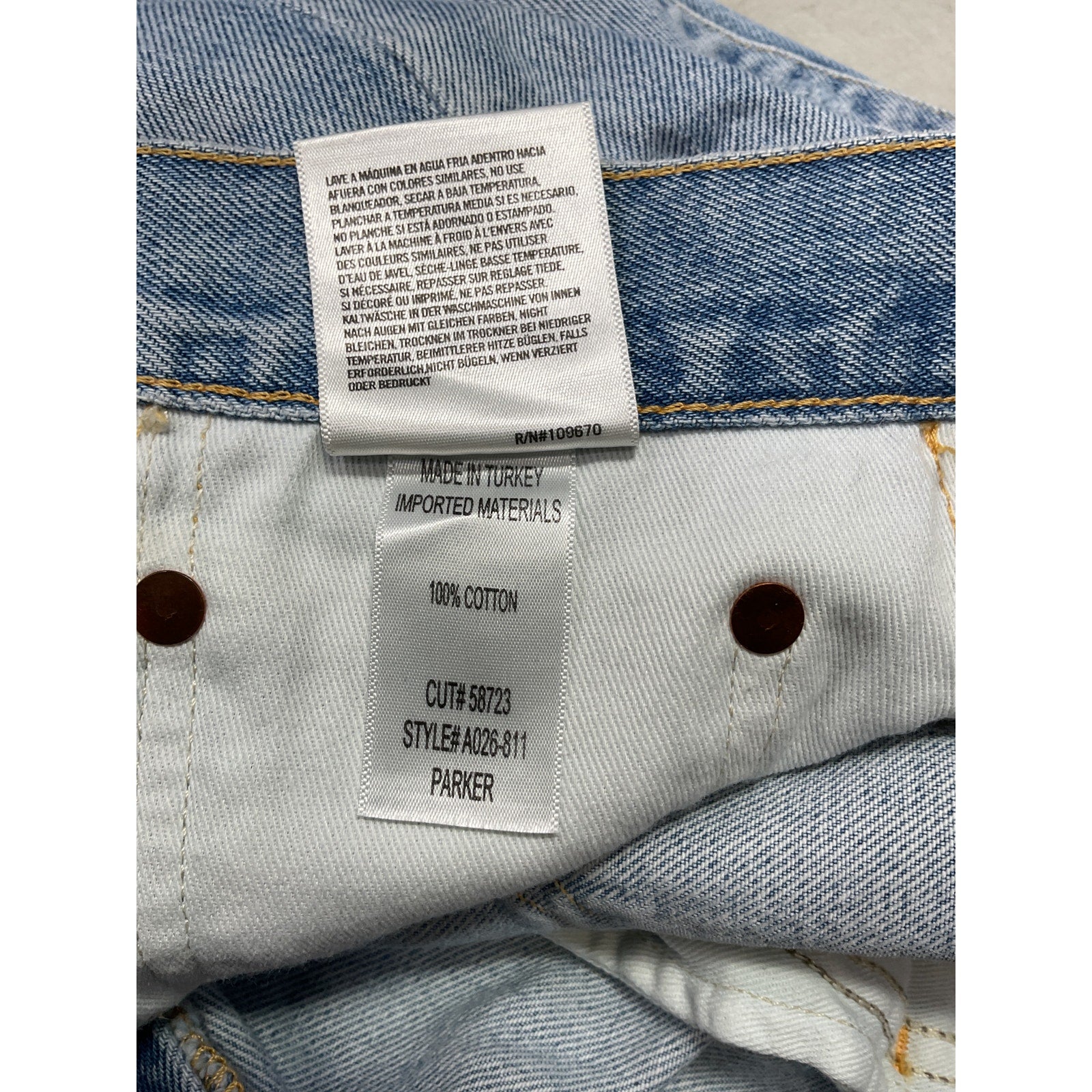 Agolde 'Parker' Blue Cotton Vintage Cut Off Short Size 29