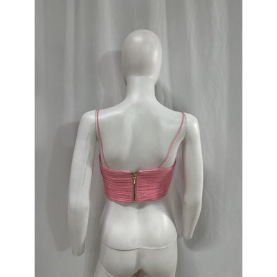 Aje 'Laurier' Pink Wave Cropped Pliss�-Organza Top Size 0