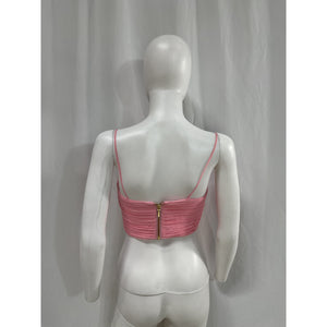 Aje 'Laurier' Pink Wave Cropped Pliss�-Organza Top Size 0