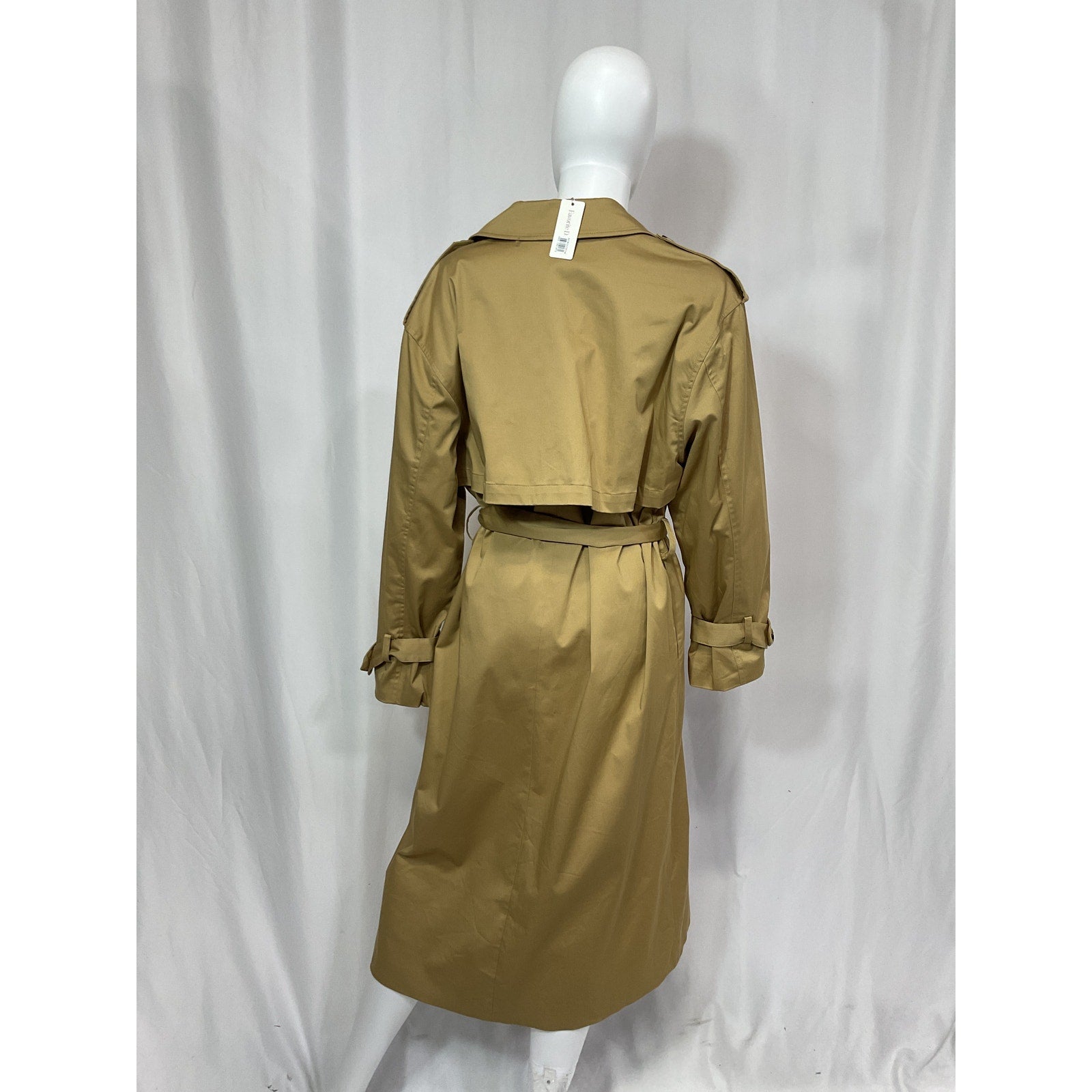 Favorite Daughter 'The Charles' Tan Tie Waist Double Breasted Trench Coat Size L - NWT