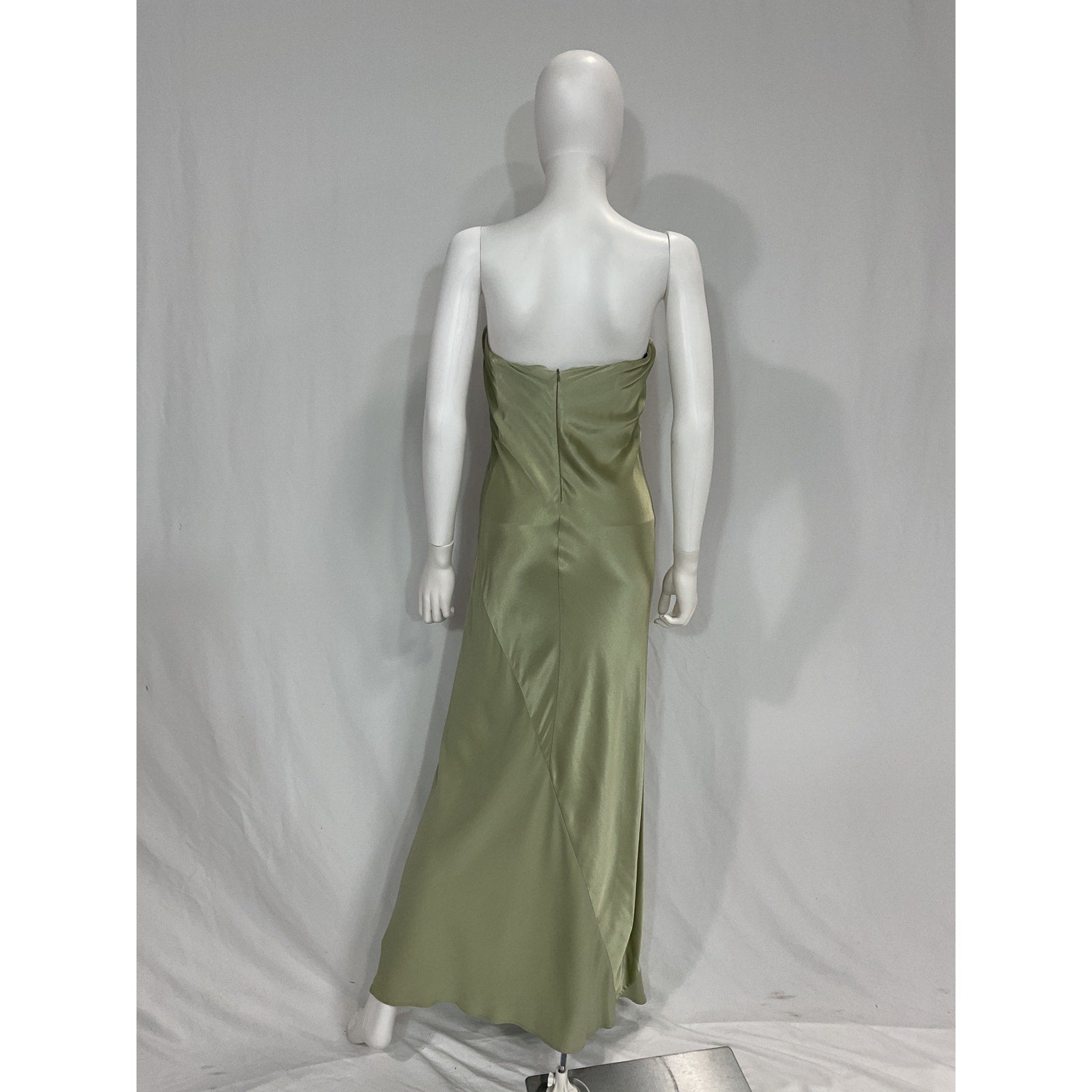 House Of Harlow 1960 'Kate' Green Satin Maxi Dress Size XS