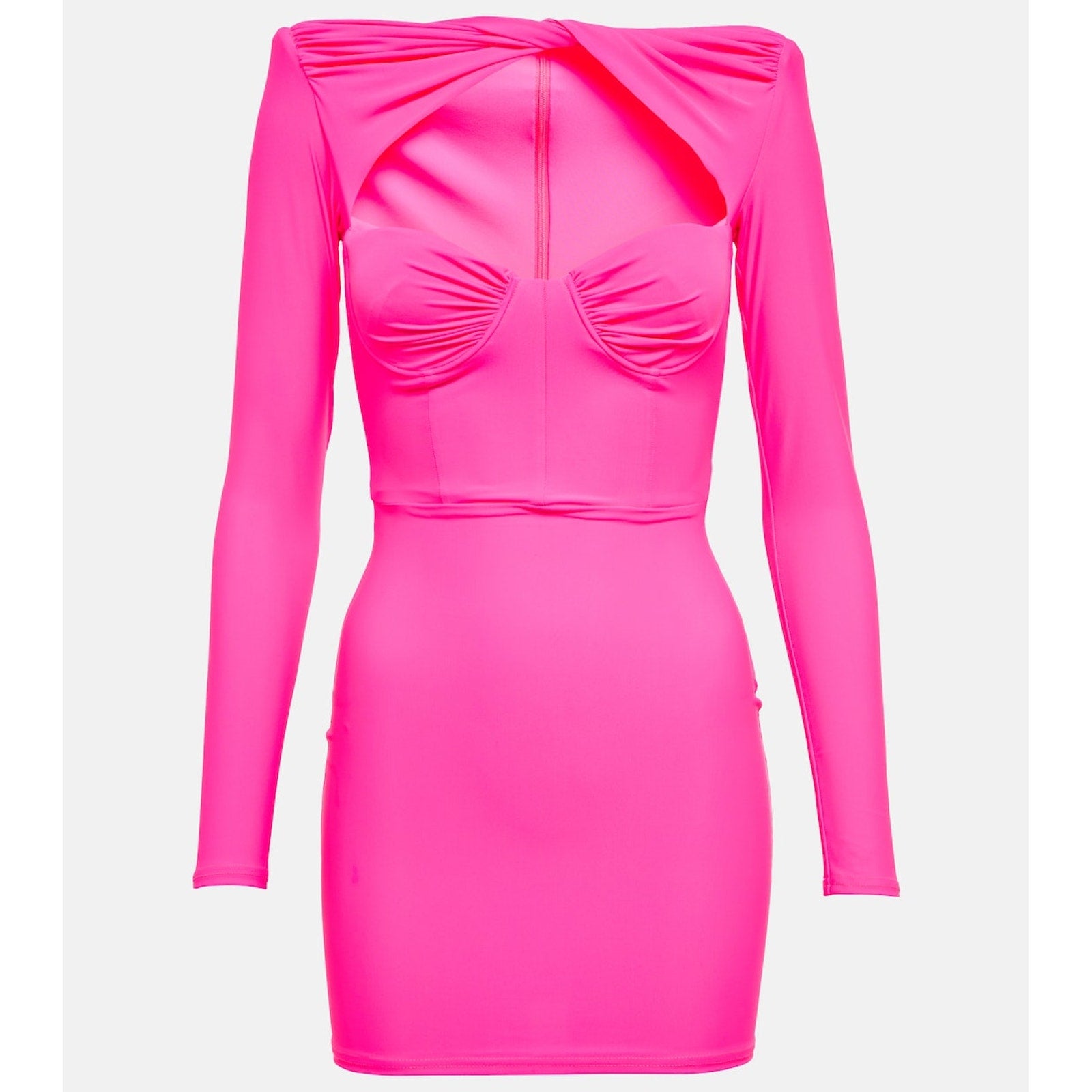 Alex Perry 'Barett' Pink Polyester Twist-Detail Mini Dress Size 8