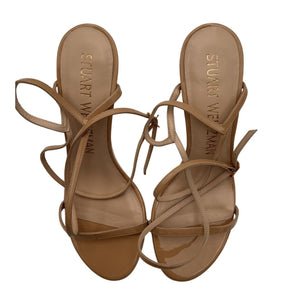 Stuart Weitzman Strappy Tan Merinda Heeled Sandals Size 7.5