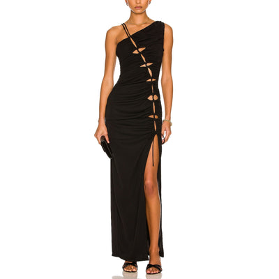 Nicholas Ruched Black Prisha Gown Size 0