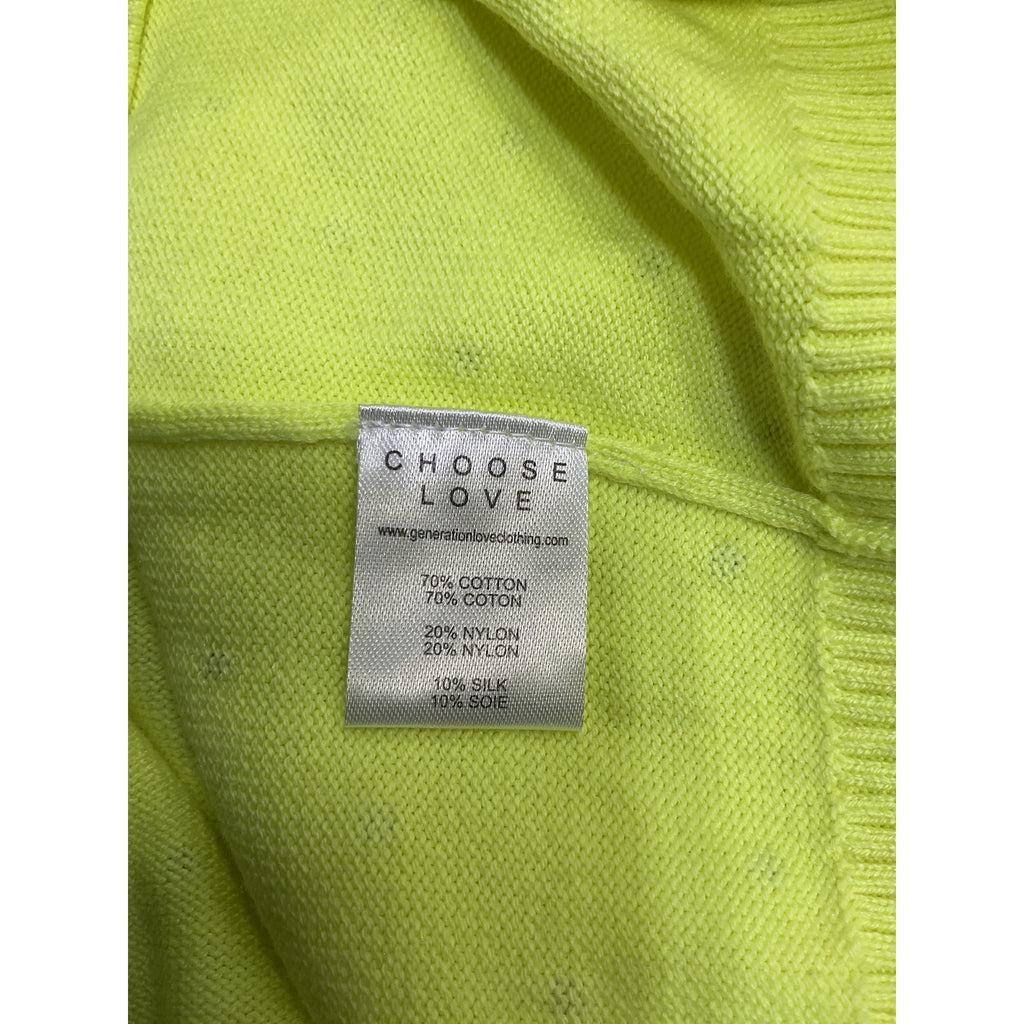 Generation Love 'Mori' Yellow Cotton Cardigan Size S - NWT