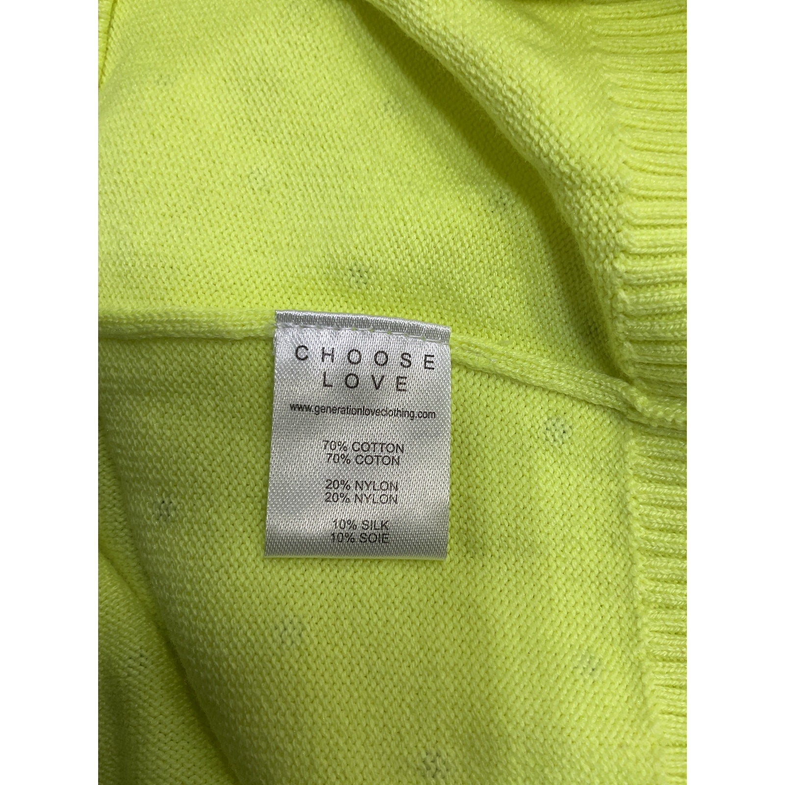 Generation Love 'Mori' Yellow Cotton Cardigan Size S - NWT