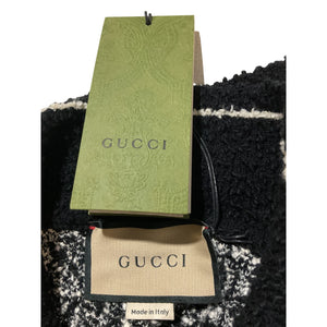 Gucci Monogram Black And Ivory Polo Sweater Size S NWT