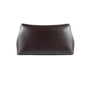 Toteme 'T-Lock' Brown Leather Textured-Leather Clutch OS