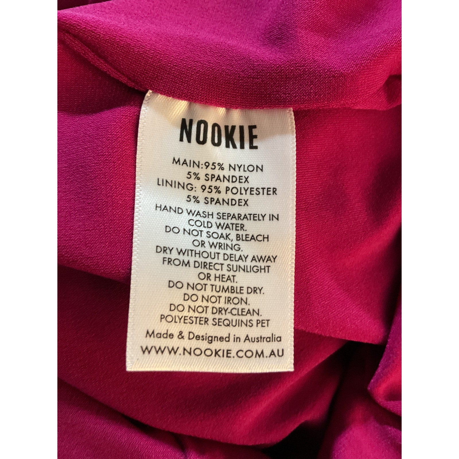 Nookie 'Sloane' Pink Nylon Mini Dress Size M
