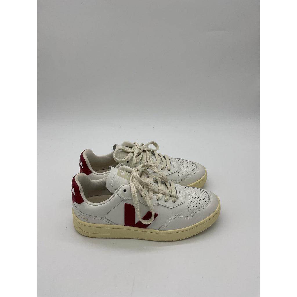 Veja 'V-90' White Leather  Sneaker Size 7
