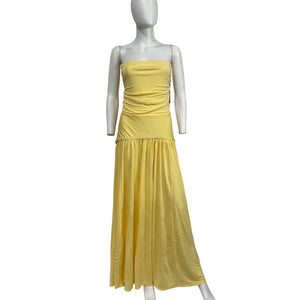 Staud Strapless Yellow Mariana Maxi Dress Size XL NWT