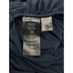 Alex Perry Ruched Navy Scoop Neck Wrap Mini Dress Size UK 10 / US 6
