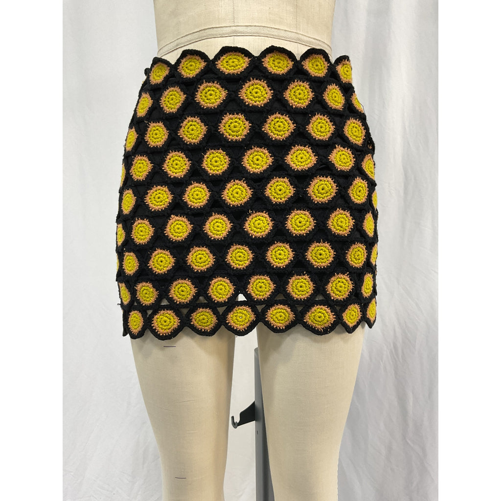 Simon Miller 'Wizzy' Black Cotton Crochet Skirt Size S