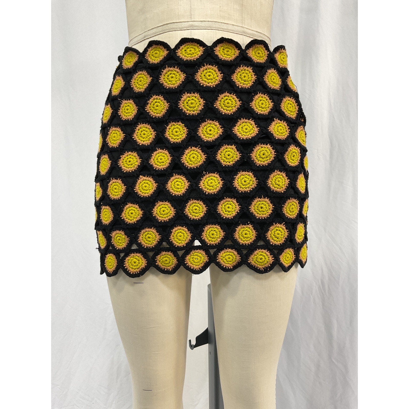 Simon Miller 'Wizzy' Black Cotton Crochet Skirt Size S