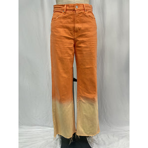 Veronica Beard 'Taylor' Orange Cotton Ombre Wide-Leg Denim Jean Size 26