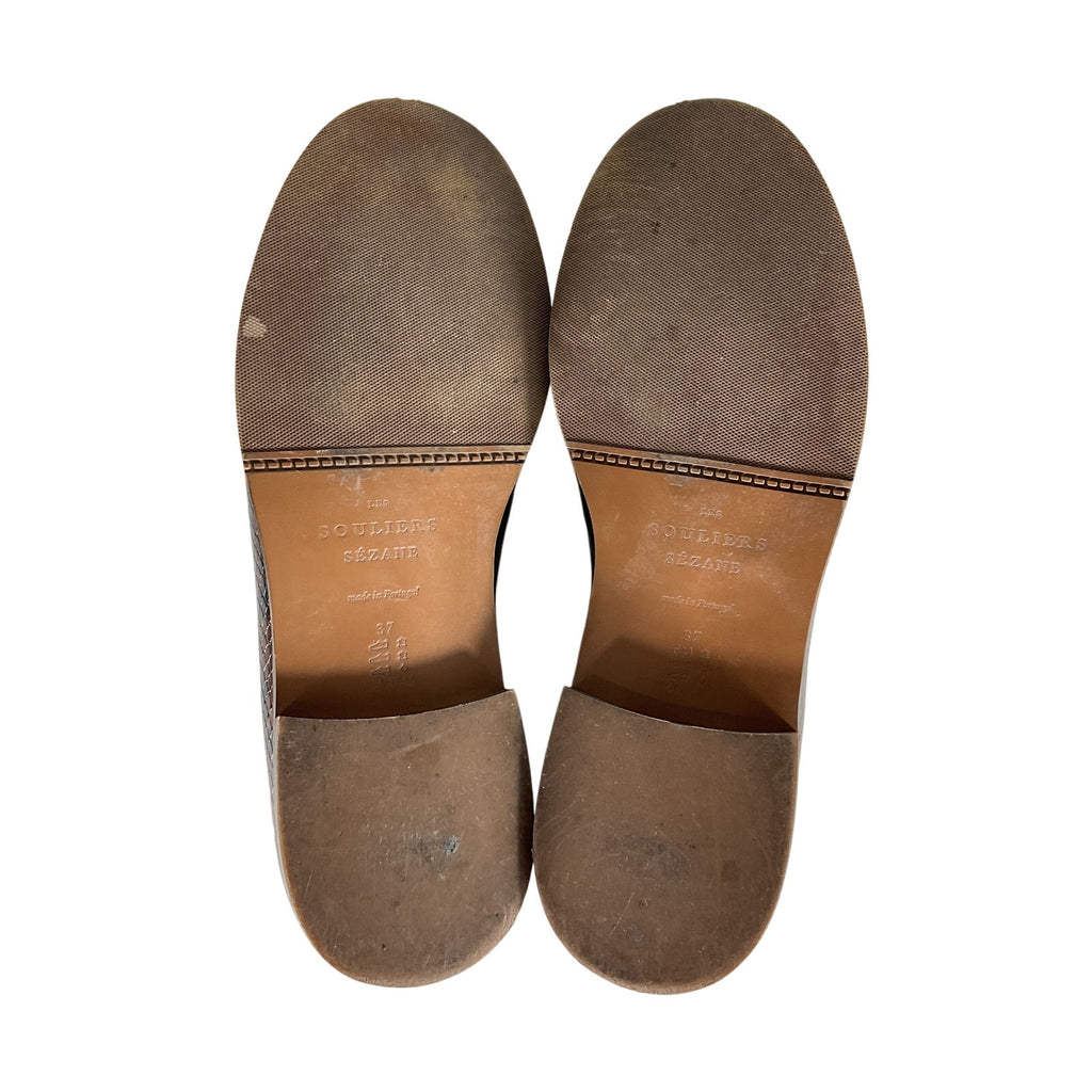 S�zane 'Andr�' Brown Leather Loafers Size 7