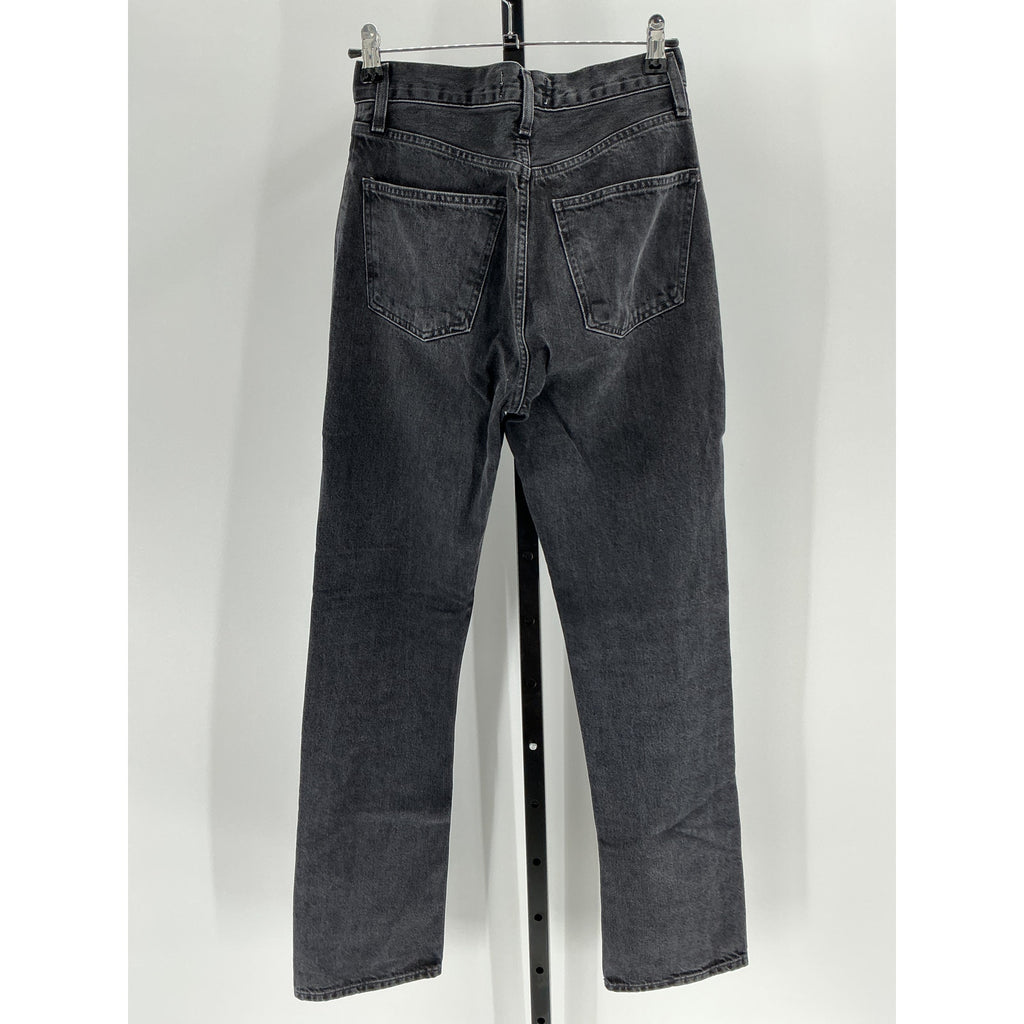 Agolde 'Lana' Black Cotton Straight Denim Jean Size 23