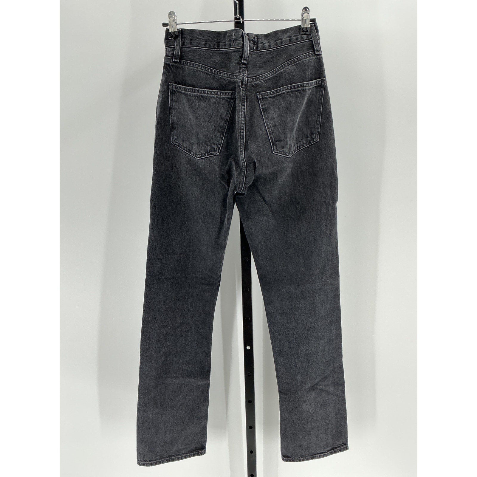 Agolde 'Lana' Black Cotton Straight Denim Jean Size 23