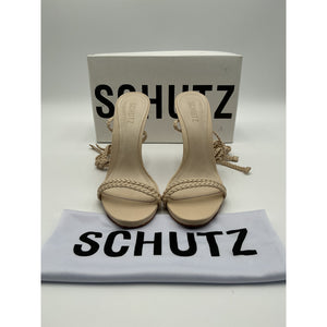 Schutz Chic Beige Jada Sandals Size 9 B