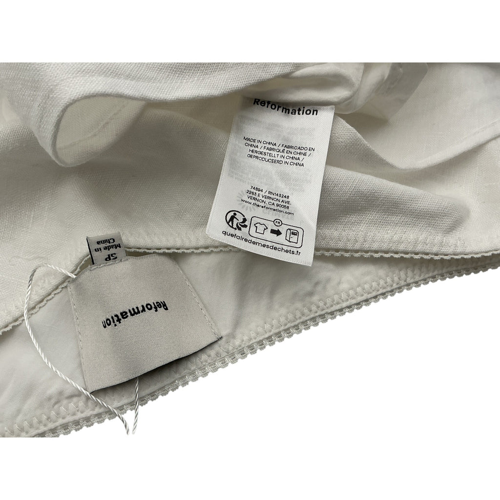 Reformation 'Layla' White Linen Skirt Size S / P