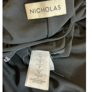 Nicholas Ruched Black Prisha Gown Size 0