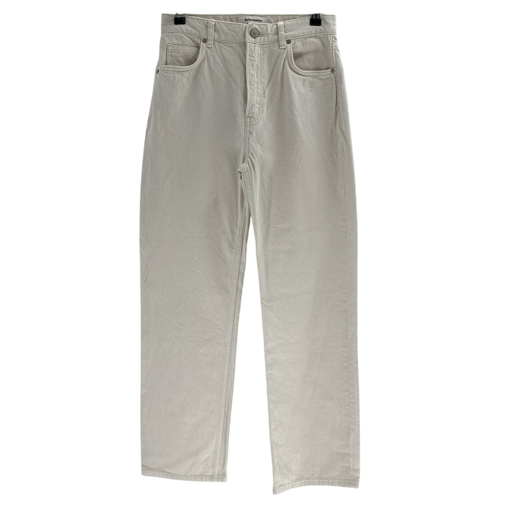Reformation 'Abby' Cream High Rise Straight Jeans Size 26