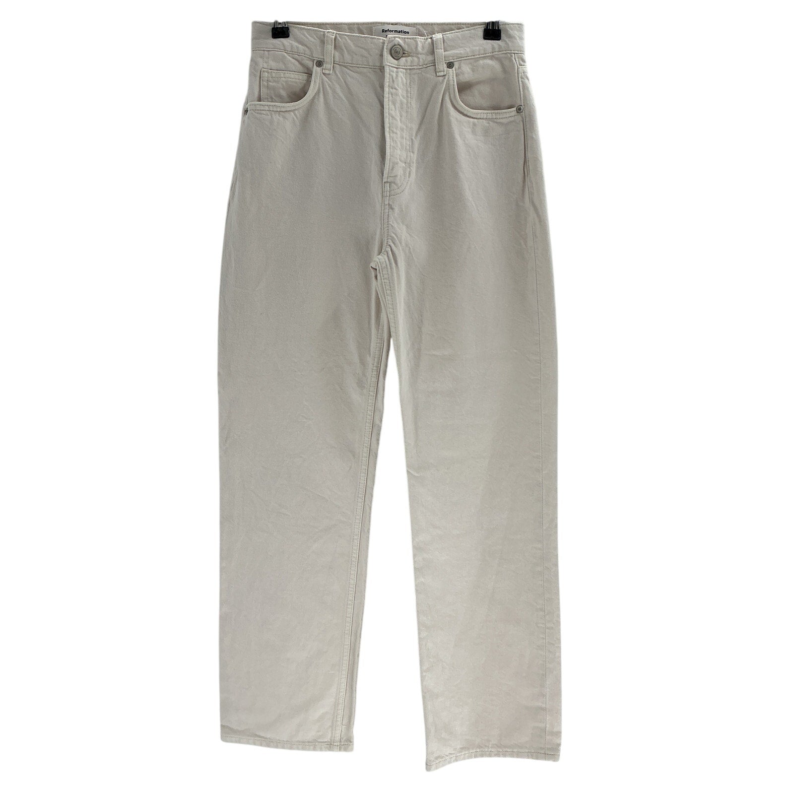 Reformation 'Abby' Cream High Rise Straight Jeans Size 26