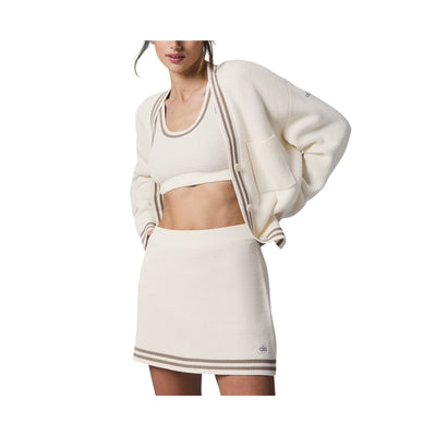 Alo Yoga 'Tennis Club' Beige Cotton Sweater Knit Cardigan Size S