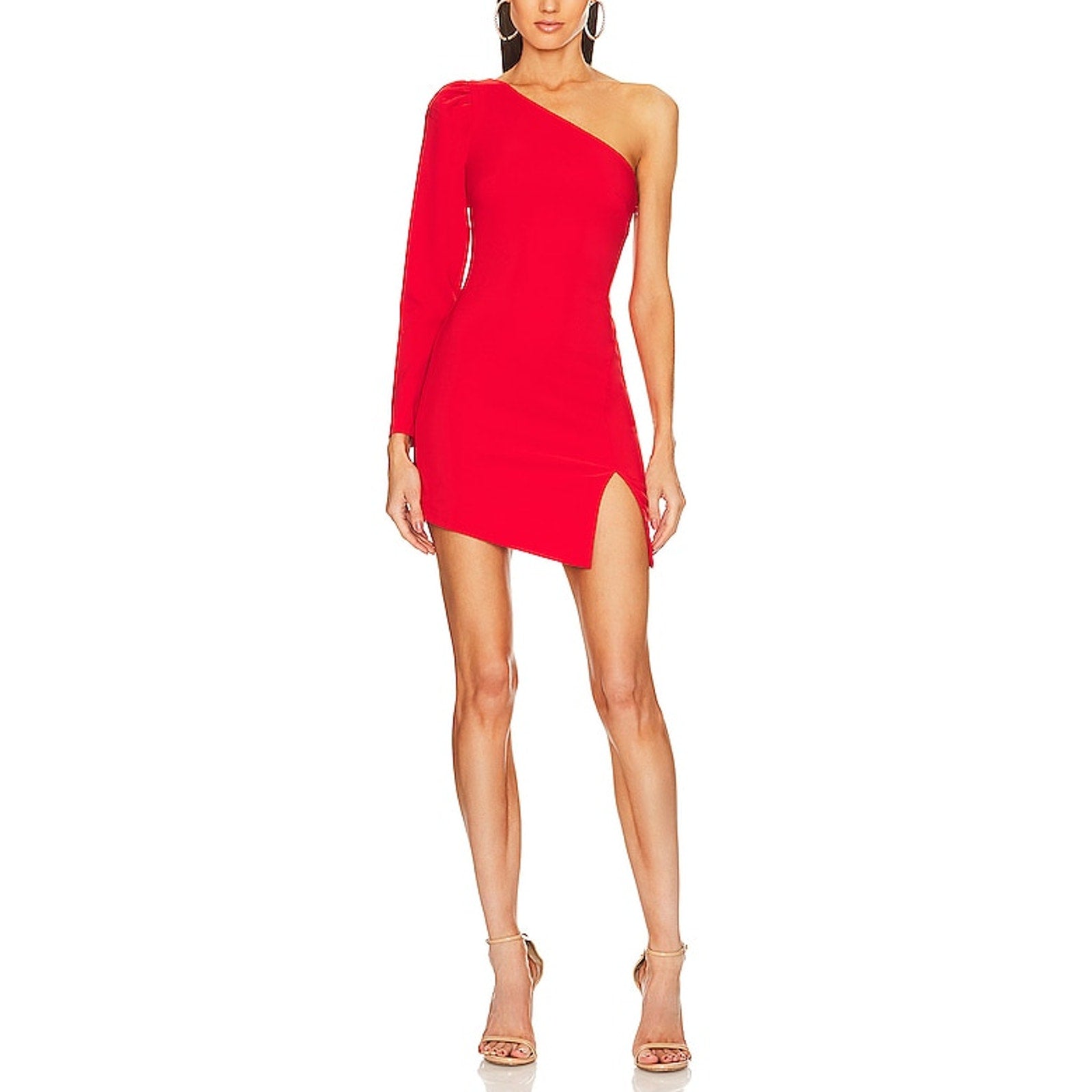 Michael Costello x Revolve 'Fabian' Red Polyester Mini Dress Size M
