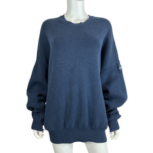 Alo Yoga Ribbed Blue Scholar Crew Neck Sweater Size M