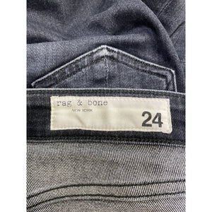 Rag & Bone 'Nina' Black High Waist Ankle Flare Jeans Size 24