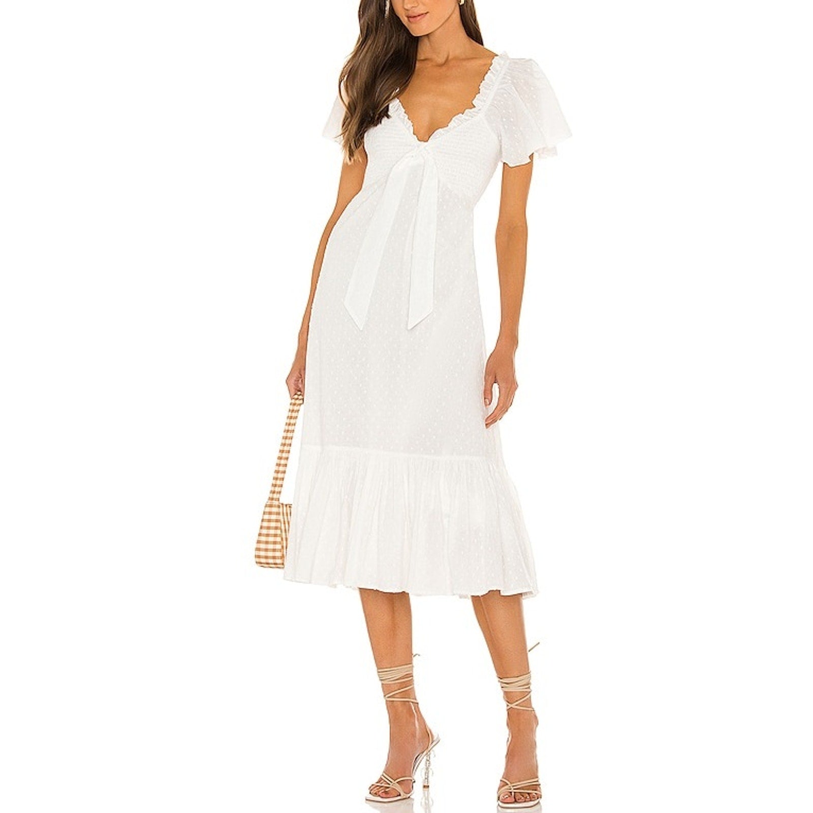 Cleobella 'Ashlyn' White Cotton Midi Dress Size M