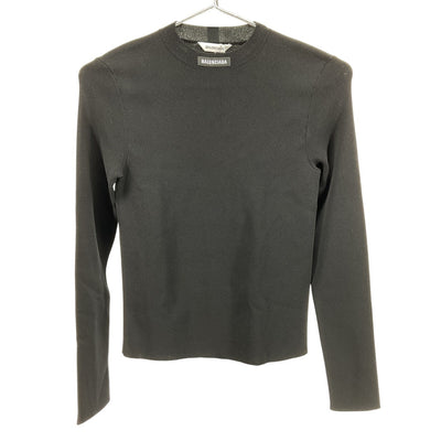 Balenciaga Minimalist Black Crewneck Top Size S
