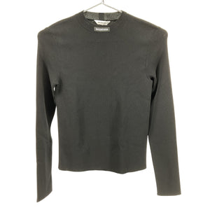 Balenciaga Minimalist Black Crewneck Top Size S