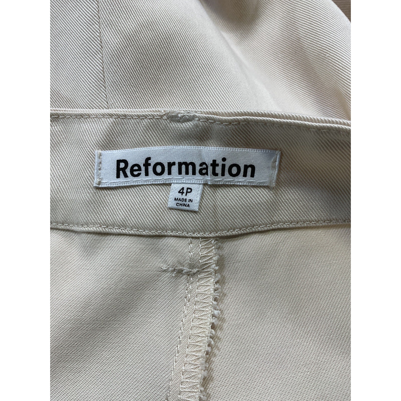 Reformation 'Petites' Tan Mason Pant Size 4 P