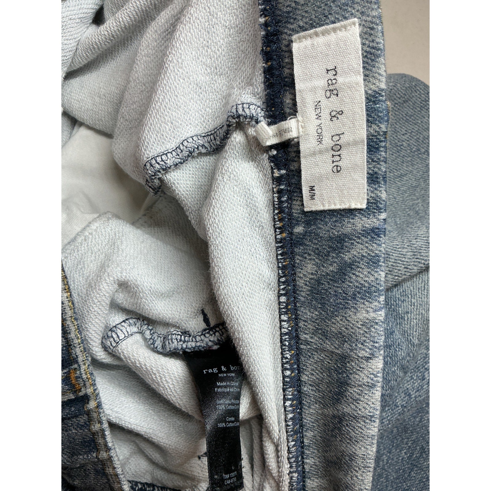 Rag & Bone 'Miramar' Blue Cotton Wide-Leg Jeans Size M