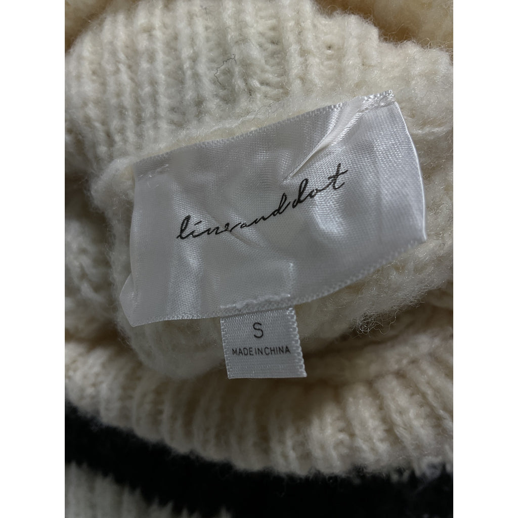 Line & Dot 'Ariel' White Turtleneck Knit Sweater Size S