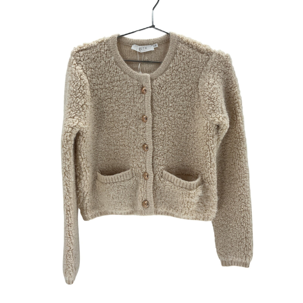 Astr The Label 'Myrtle' Beige Nylon Cardigan Sweater Size XS