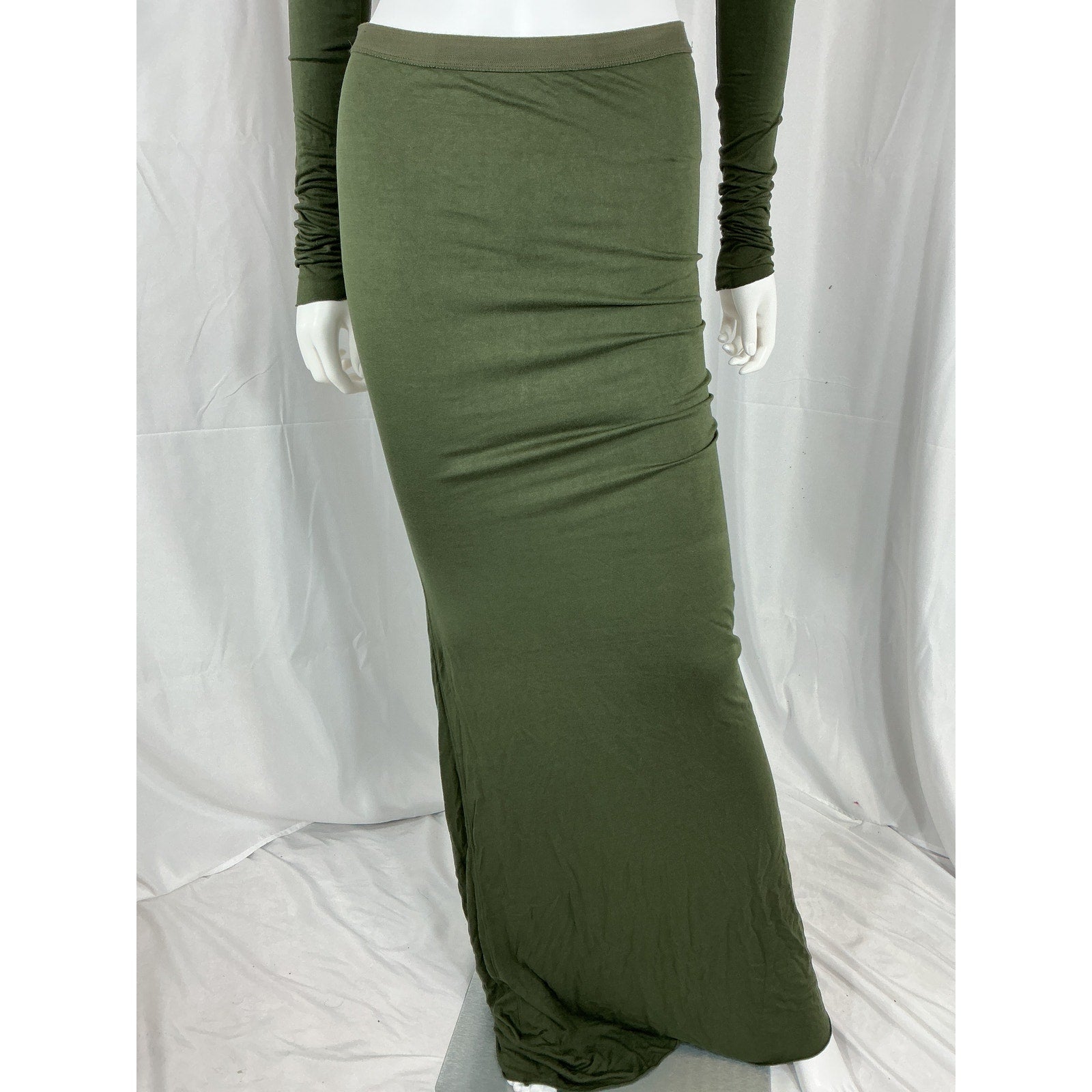 Rick Owens Lilies Green Slip Maxi Skirt Size 30