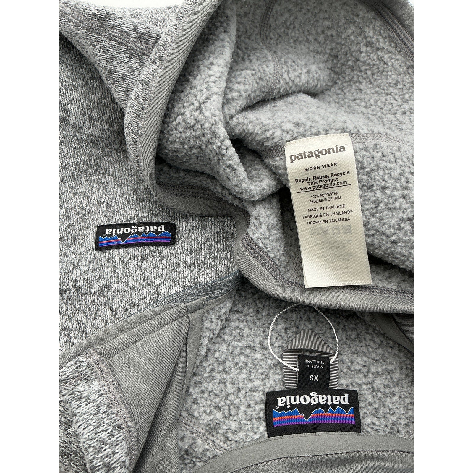 Patagonia 'Better' Grey Polyester Sweater Quarter-Zip Fleece Pullover Size XS
